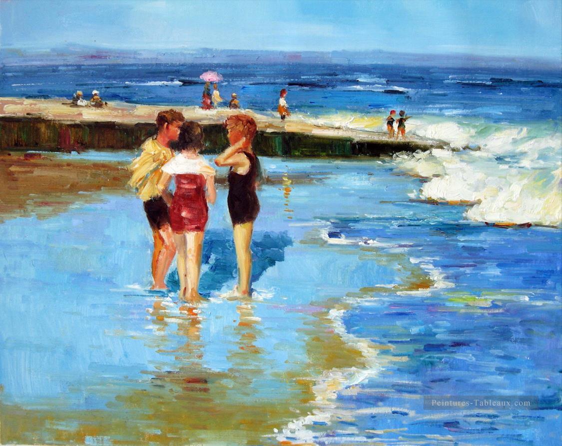 potthast enfants à la plage Impressionnisme enfant Peintures à l'huile